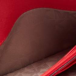 Pre Owned Michael Kors Coral Saffiano Leather Cynthia Clutch