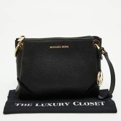 Pre Owned Michael Kors Black Leather Nicole Crossbody Bag