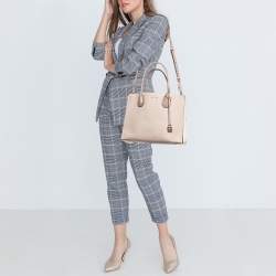 Pre Owned Michael Kors Pink/Cream Leather Mercer Satchel