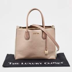 Pre Owned Michael Kors Pink/Cream Leather Mercer Satchel