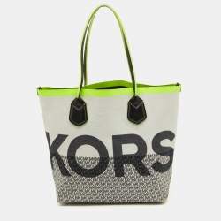 Pre Owned Michael Kors Multicolour Canvas and Leather Shopper Tote