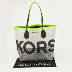 Pre Owned Michael Kors Multicolour Canvas and Leather Shopper Tote