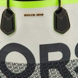 Pre Owned Michael Kors Multicolour Canvas and Leather Shopper Tote