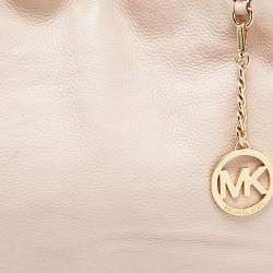 Pre Owned Michael Kors Beige Leather Jet Set Chain Bag