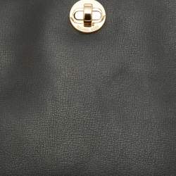 Pre Owned Michael Korse Black Leather Turnlock Crossbody Bag