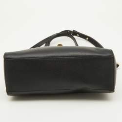 Pre Owned Michael Korse Black Leather Turnlock Crossbody Bag
