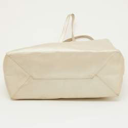 Pre Owned Michael Kors Gold Faux Leather Shopper Tote