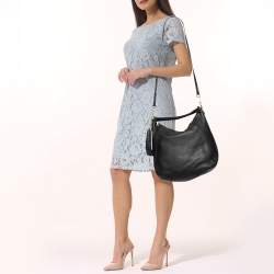 Pre Owned MICHAEL Michael Kors Black Leather Tassel Hobo