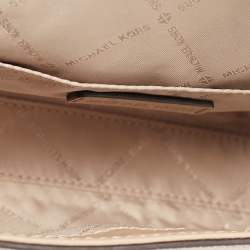 Pre Owned Michael Kors Beige Leather Montgomery Clutch Bag