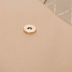 Pre Owned Michael Kors Beige Leather Montgomery Clutch Bag