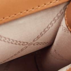 Pre Owned Michael Kors Brown/Off White Signature Coated Canvas and Leather Carmen Phone Crossbody Bag