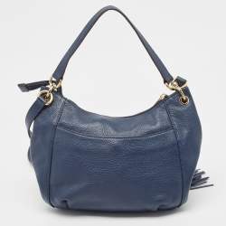 Michael Kors Blue Leather Tassel Crossbody Bag