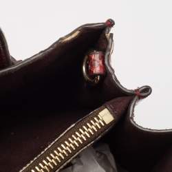 Pre Owned Michael Kors Burgundy/Black Python Leather Mini Mercer Satchel