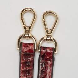 Pre Owned Michael Kors Burgundy/Black Python Leather Mini Mercer Satchel