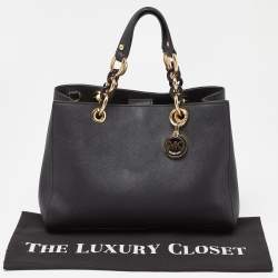 MICHAEL Michael Kors Black Saffiano Leather Medium Cynthia Tote
