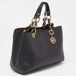 MICHAEL Michael Kors Black Saffiano Leather Medium Cynthia Tote