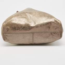 Pre Owned MICHAEL Michael Kors Gold Leather Jet Set East West Tote