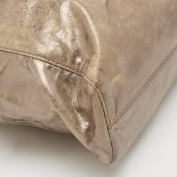 Pre Owned MICHAEL Michael Kors Gold Leather Jet Set East West Tote