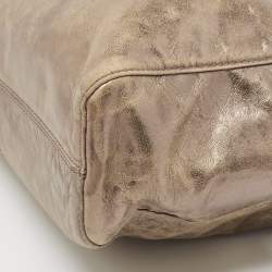 Pre Owned MICHAEL Michael Kors Gold Leather Jet Set East West Tote