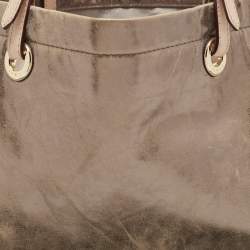 Pre Owned MICHAEL Michael Kors Gold Leather Jet Set East West Tote