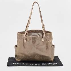 Pre Owned MICHAEL Michael Kors Gold Leather Jet Set East West Tote