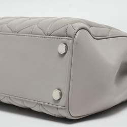 Pre Owned Michael Kors Grey Quilted Leather Peyton Large Convertible Tote