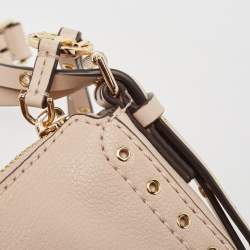 Pre Owned Michael Kors Light Pink Leather Camden Baguette Bag