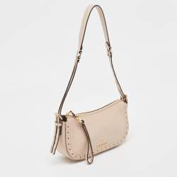 Pre Owned Michael Kors Light Pink Leather Camden Baguette Bag