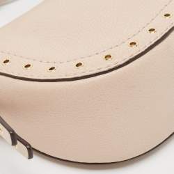 Pre Owned Michael Kors Light Pink Leather Camden Baguette Bag