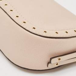 Pre Owned Michael Kors Light Pink Leather Camden Baguette Bag