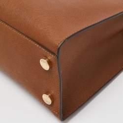 Pre Owned Michael Kors Brown Saffiano Leather Medium East West Dillon Tote