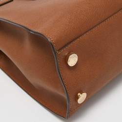 Pre Owned Michael Kors Brown Saffiano Leather Medium East West Dillon Tote