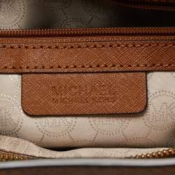 Pre Owned Michael Kors Brown Saffiano Leather Medium East West Dillon Tote