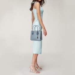 Michael Kors Grey/Blue Leather Mercer Satchel