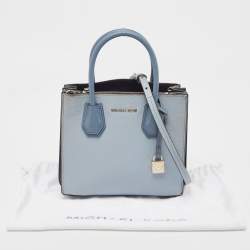 Michael Kors Grey/Blue Leather Mercer Satchel