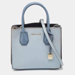 Michael Kors Grey/Blue Leather Mercer Satchel