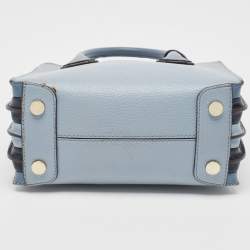 Michael Kors Grey/Blue Leather Mercer Satchel