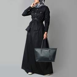 Pre Owned حقيبة يد مايكل كورس جيت سيت ترافيل كبيرة جلد أسود