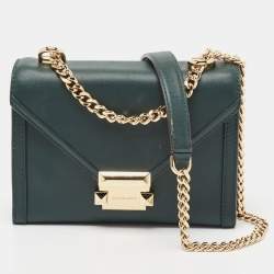 Michael Kors Green Emerald Leather Whitney Shoulder Bag