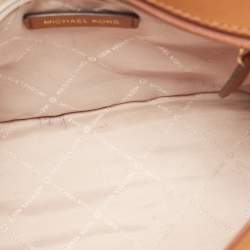 Pre Owned Michael Kors Brown Signature Coated Canvas and Leather Jet Set Carryall Tote