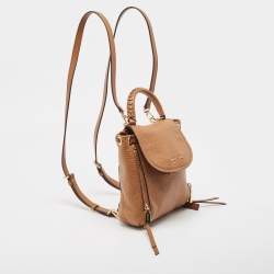 Pre Owned Michael Kors Brown Leather Extra Small Viv Backpack