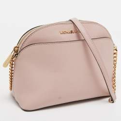 Pre Owned Michael Kors Pink Leather Emmy Crossbody Bag