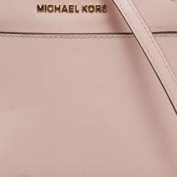 Pre Owned Michael Kors Pink Leather Emmy Crossbody Bag