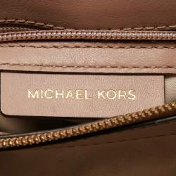 Michael Kors Old Rose Signature Coated Canvas and Leather Large Whitney Shoulder Bag