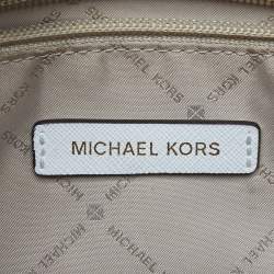 Pre Owned Michael Kors White Saffiano Studded Leather Small Selma Crossbody Bag