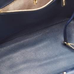 مملوكة مسبقًا Michael Kors Dark Blue Saffiano Leather Small Jet Set Travel Tote