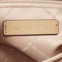 Pre Owned Michael Kors Beige Leather Large East West Walsh Shopper Tote