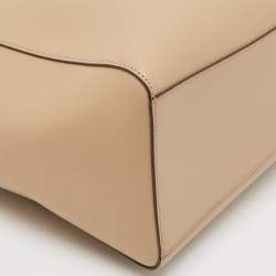 Pre Owned Michael Kors Beige Leather Large East West Walsh Shopper Tote