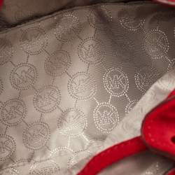 Michael Kors Red Suede and Leather Frankie Drawstring Bag