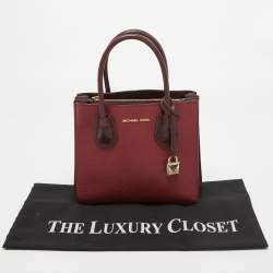 Michael Kors Red/Burgundy Leather Small Mercer Tote